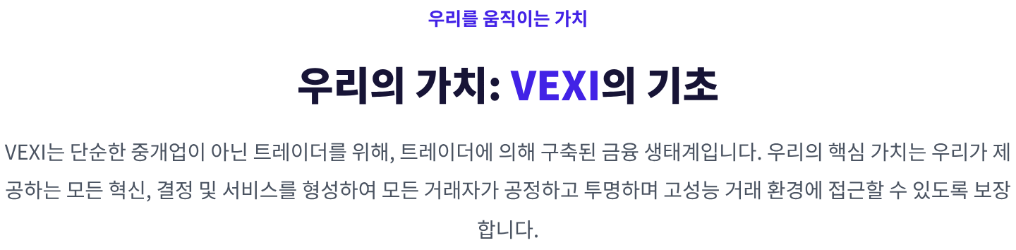 우리를 움직이는 가치 — 우리의 가치: VEXI의 기초